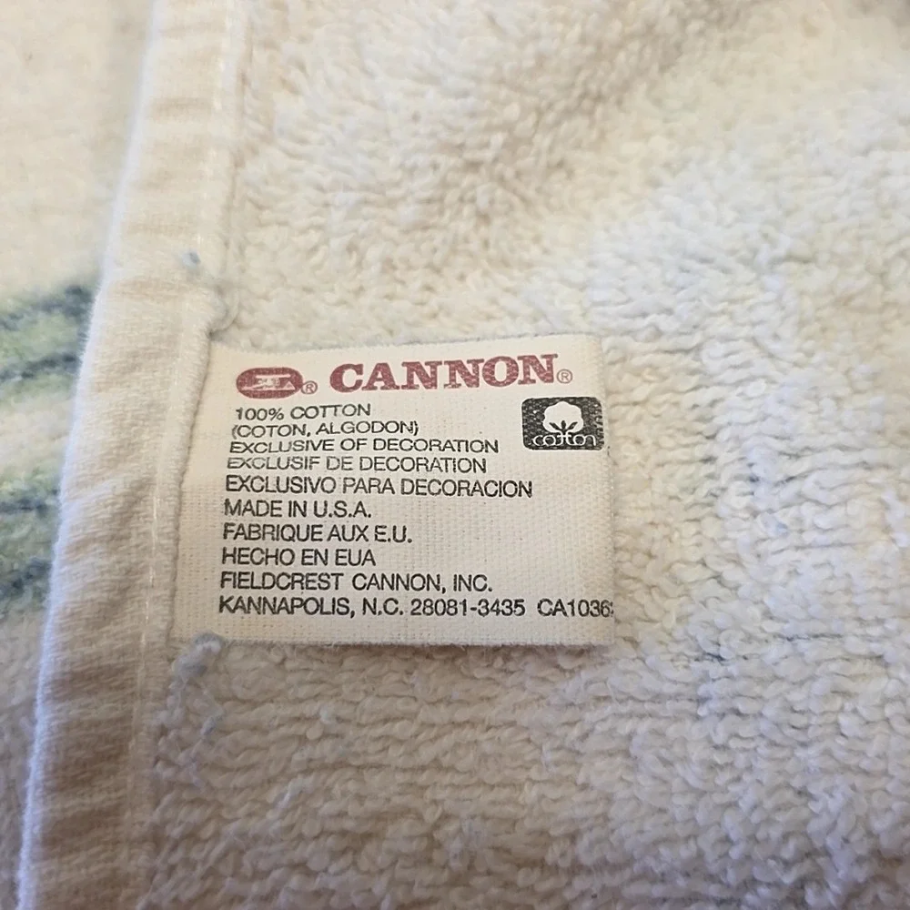 Cannon Fishing Hand Towel Set Cream Vintage Plaid Ducks Trout USA Rustic Cabin